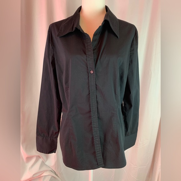 New York & Company black button down shirt size XL - Picture 1 of 6